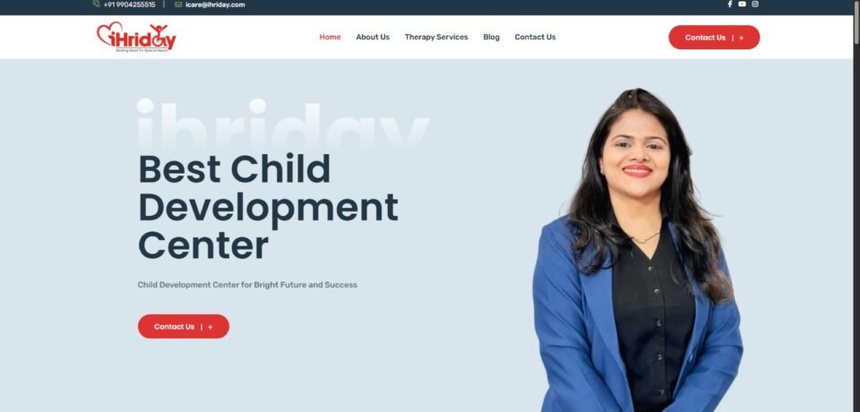 iHriday occupational therapy website designed by UIS Digital