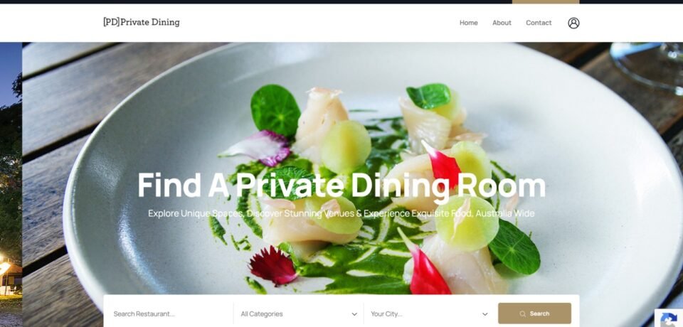 Private Dining venue directory website designed by UIS Digital